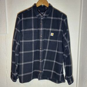 Carhartt Rugged Flex Womens XL black & White Plaid Flannel